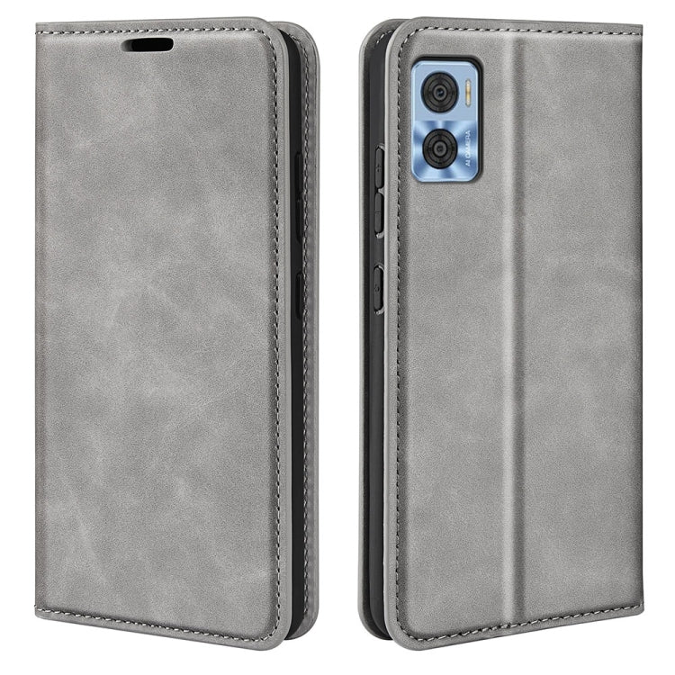 For Motorola Moto E22 / E22i Retro-skin  Magnetic Suction Leather Phone Case