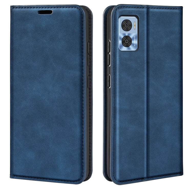 For Motorola Moto E22 / E22i Retro-skin  Magnetic Suction Leather Phone Case