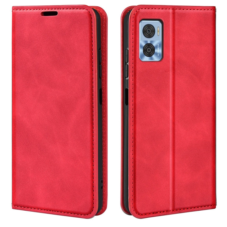For Motorola Moto E22 / E22i Retro-skin  Magnetic Suction Leather Phone Case