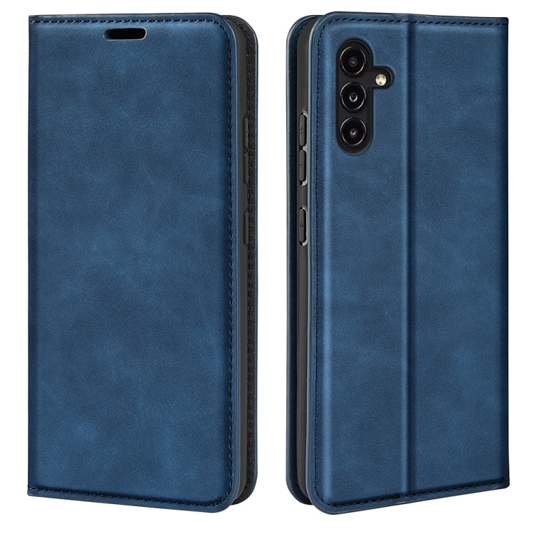 For Samsung Galaxy A14 5G Retro-skin Magnetic Suction Leather Phone Case