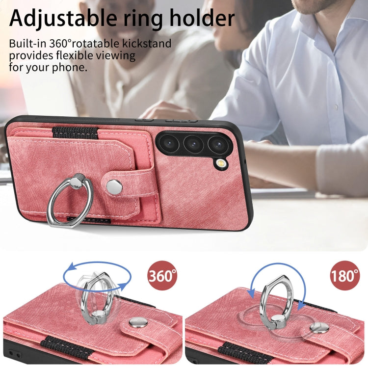 Retro Skin-feel Ring Card Wallet Phone Case, For Samsung Galaxy S22+ 5G