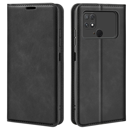 For Xiaomi Poco C40 Retro-skin Magnetic Suction Leather Phone Case