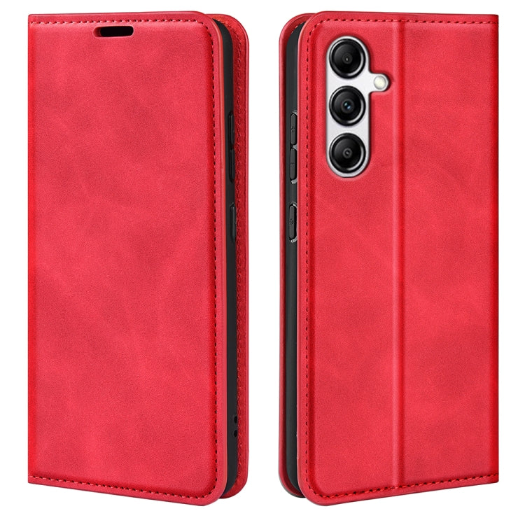 For Samsung Galaxy A34 5G Retro-skin Magnetic Suction Leather Phone Case