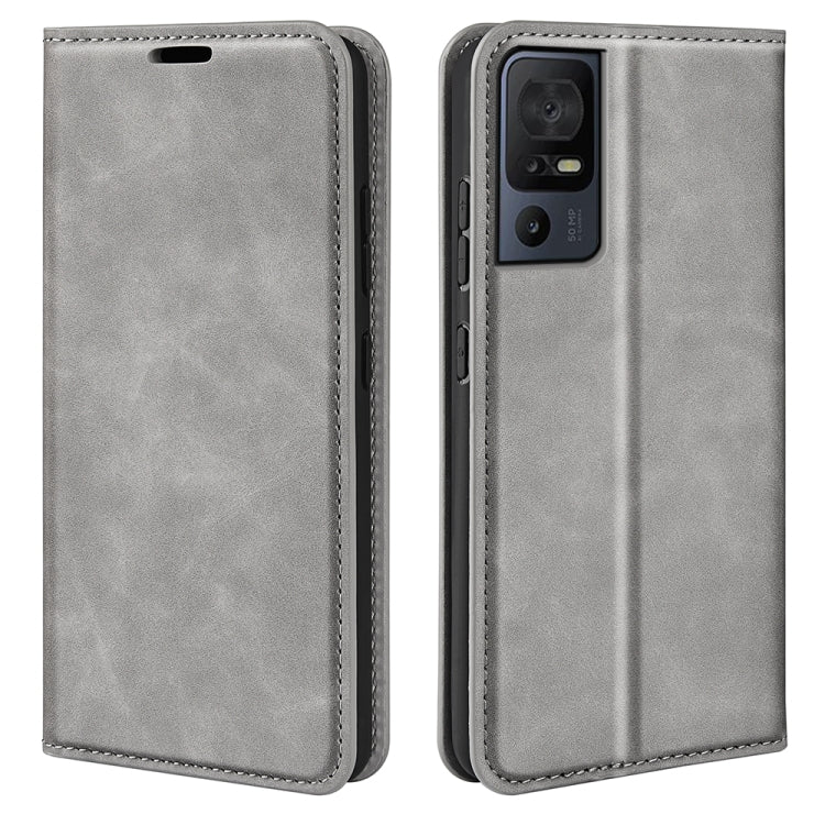 For TCL 40 SE Retro-skin  Magnetic Suction Leather Phone Case