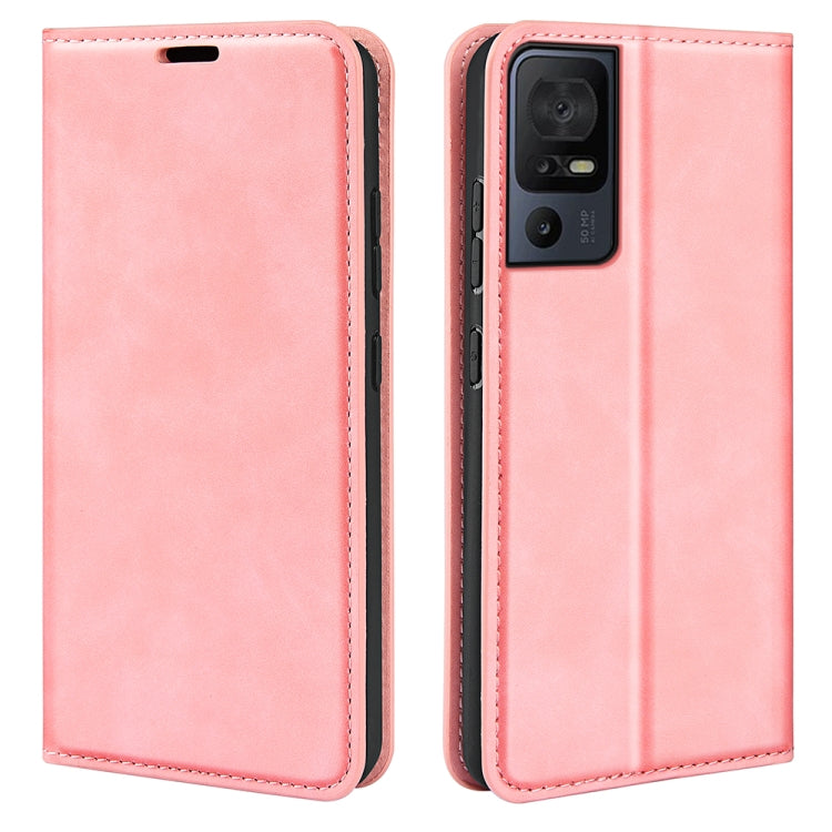 For TCL 40 SE Retro-skin  Magnetic Suction Leather Phone Case