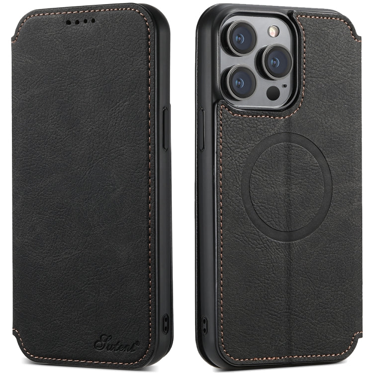 Suteni J06 Multifunctional Leather Magnetic Magsafe Phone Case, Compatible with iPhone 12/12 Pro