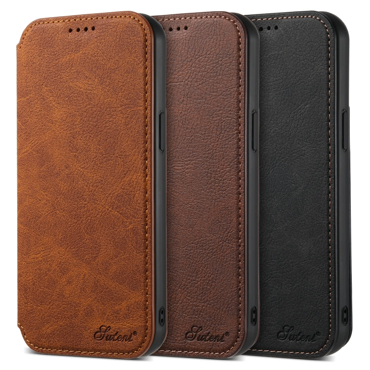 Suteni J06 Multifunctional Leather Magnetic Magsafe Phone Case, Compatible with iPhone 12/12 Pro