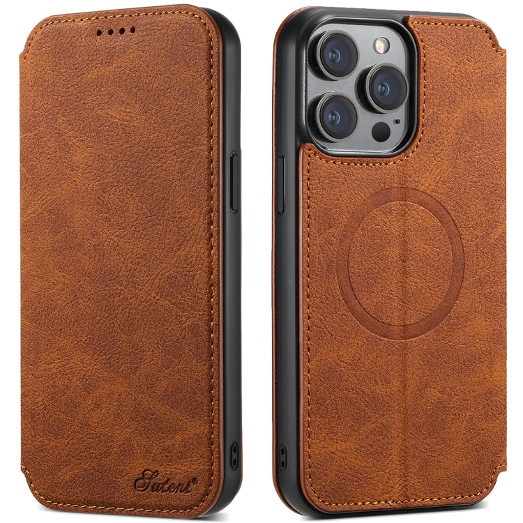 Suteni J06 Multifunctional Leather Magnetic Magsafe Phone Case, Compatible with iPhone 12/12 Pro