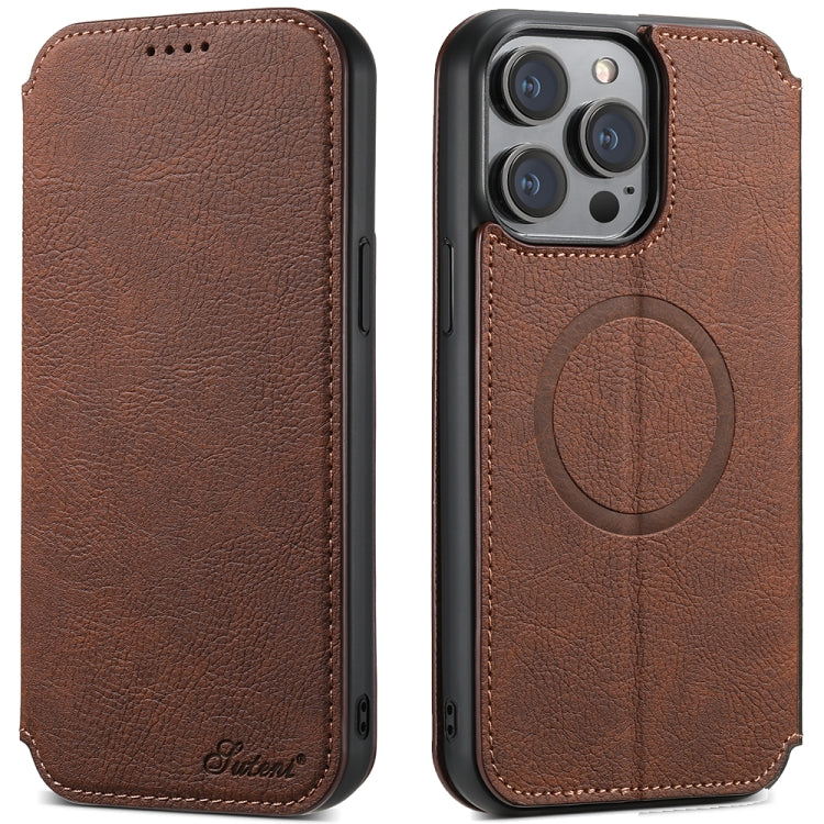Suteni J06 Multifunctional Leather Magnetic Magsafe Phone Case, Compatible with iPhone 12 Pro Max