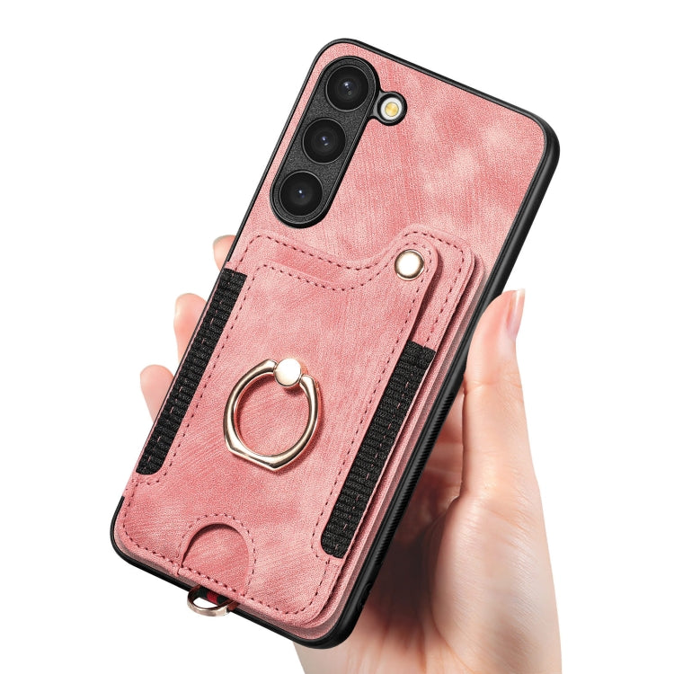 Retro Skin-feel Ring Multi-card Wallet Phone Case, For Samsung Galaxy S23+ 5G