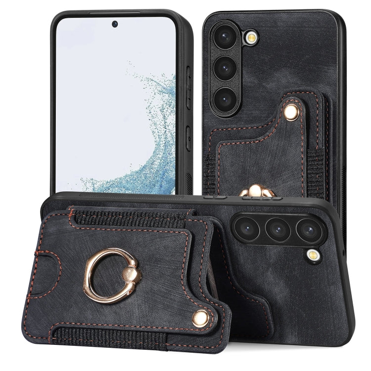 Retro Skin-feel Ring Multi-card Wallet Phone Case, For Samsung Galaxy S23+ 5G