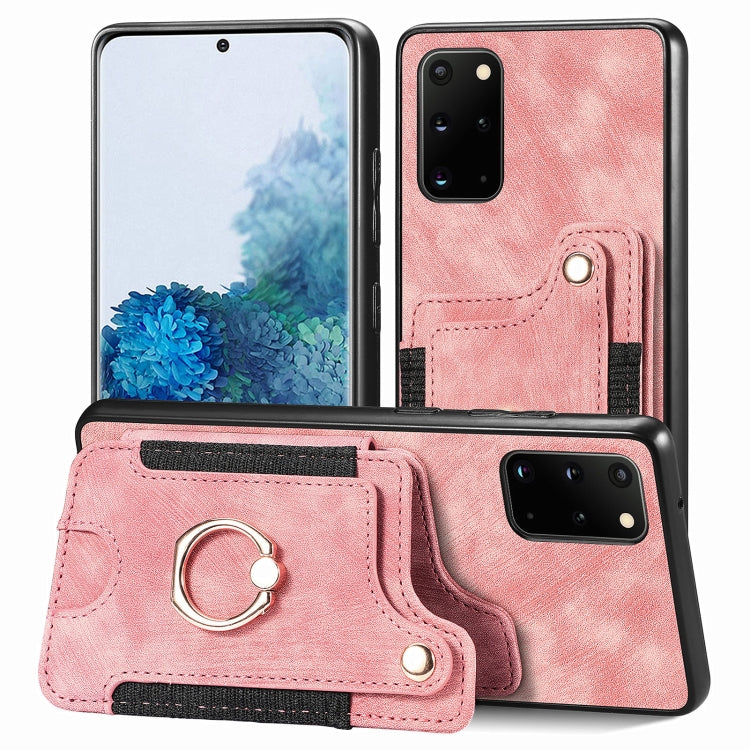 Retro Skin-feel Ring Multi-card Wallet Phone Case, For Samsung Galaxy S20+