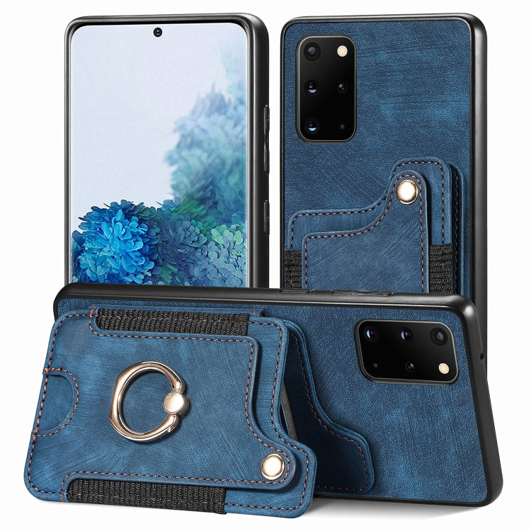 Retro Skin-feel Ring Multi-card Wallet Phone Case, For Samsung Galaxy S20+
