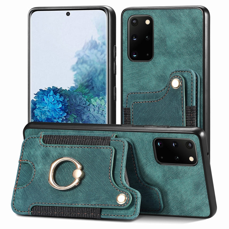 Retro Skin-feel Ring Multi-card Wallet Phone Case, For Samsung Galaxy S20+