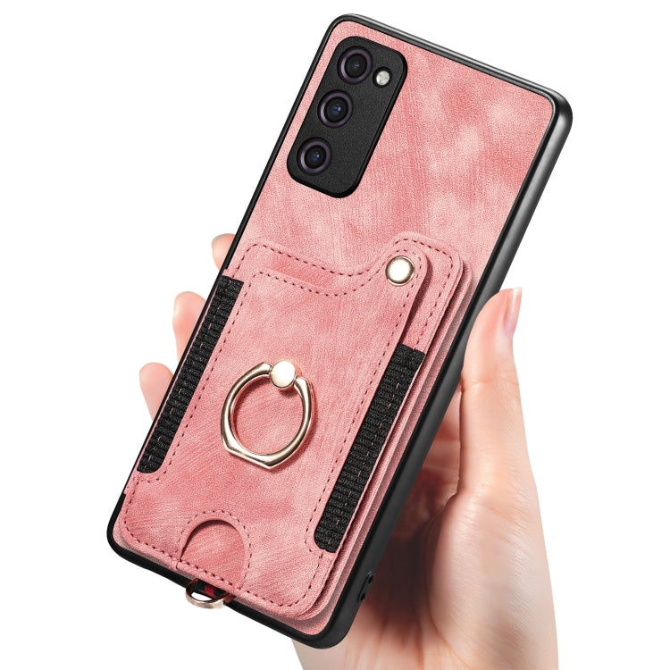 Retro Skin-feel Ring Multi-card Wallet Phone Case, For Samsung Galaxy S20 FE