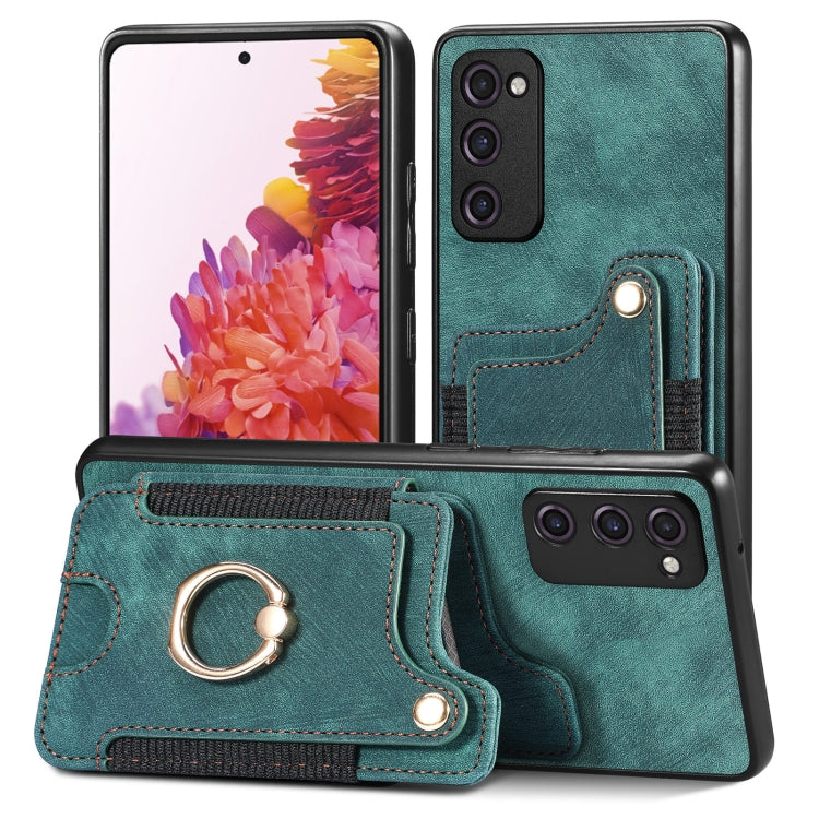 Retro Skin-feel Ring Multi-card Wallet Phone Case, For Samsung Galaxy S20 FE