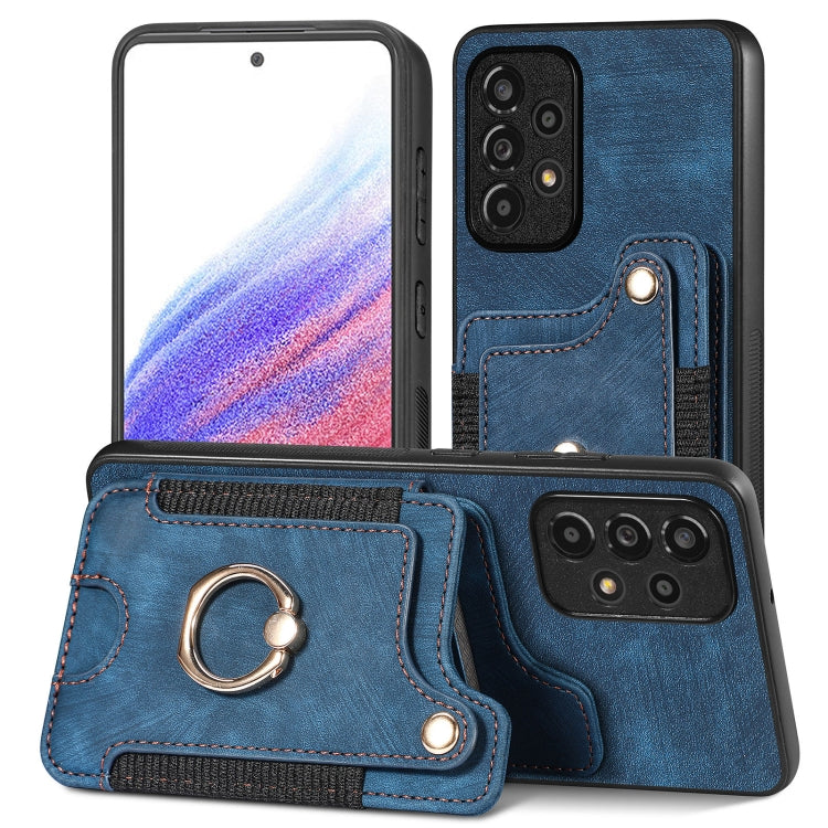 Retro Skin-feel Ring Multi-card Wallet Phone Case, For Samsung Galaxy A53 5G