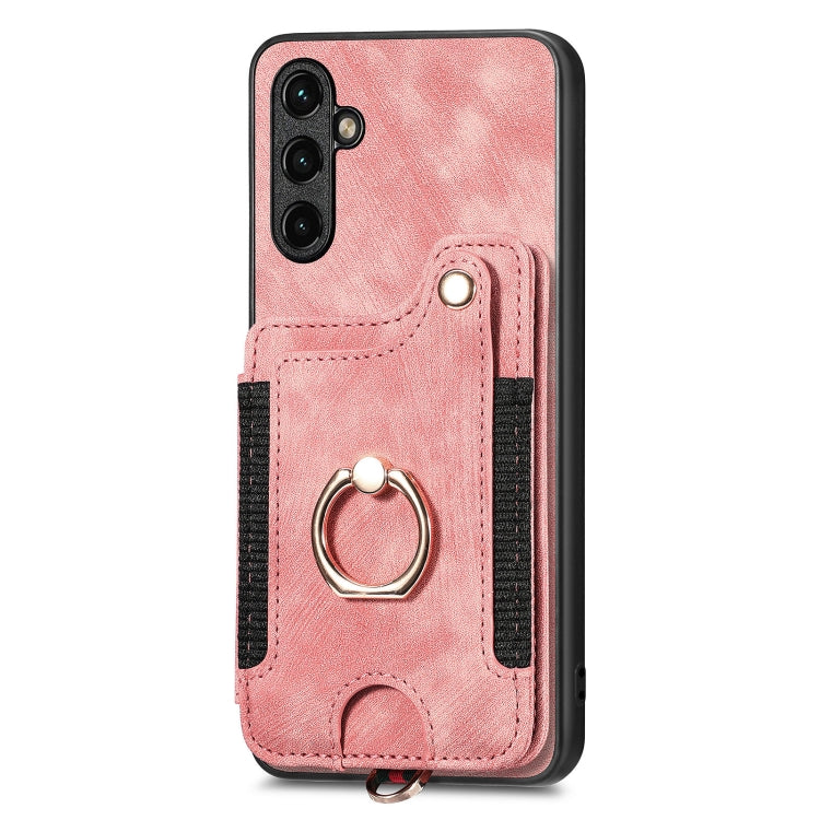 Retro Skin-feel Ring Multi-card Wallet Phone Case, For Samsung Galaxy A34 5G