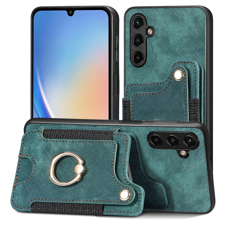 Retro Skin-feel Ring Multi-card Wallet Phone Case, For Samsung Galaxy A34 5G