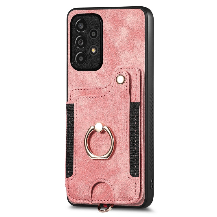 Retro Skin-feel Ring Multi-card Wallet Phone Case, For Samsung Galaxy A33 5G