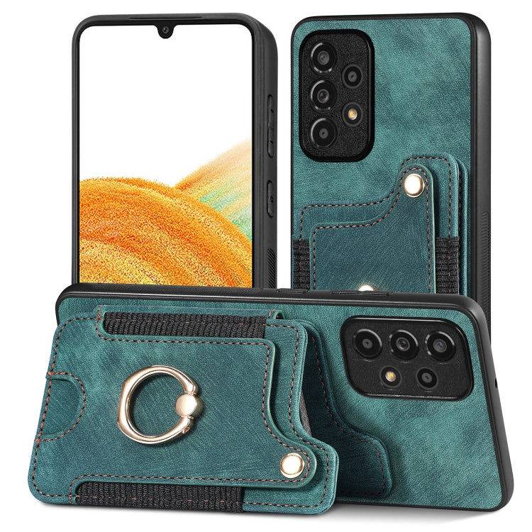 Retro Skin-feel Ring Multi-card Wallet Phone Case, For Samsung Galaxy A33 5G
