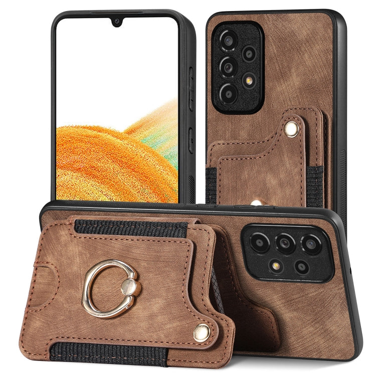 Retro Skin-feel Ring Multi-card Wallet Phone Case, For Samsung Galaxy A33 5G
