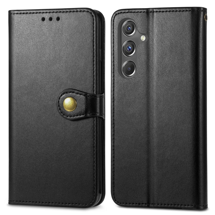 Retro Solid Color Buckle Leather Phone Case