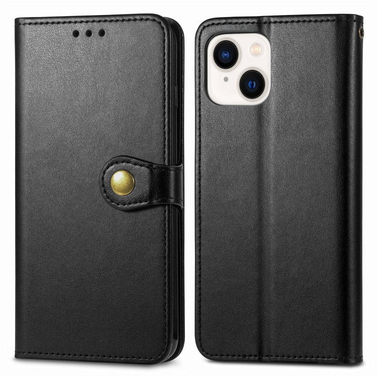 Retro Solid Color Buckle Leather Phone Case, Compatible with iPhone 15 Pro Max