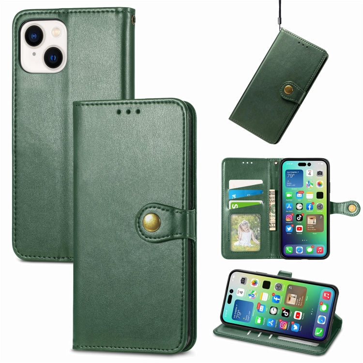 Retro Solid Color Buckle Leather Phone Case, Compatible with iPhone 15 Pro Max
