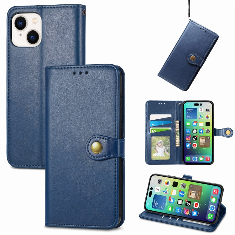 Retro Solid Color Buckle Leather Phone Case, Compatible with iPhone 15 Pro Max