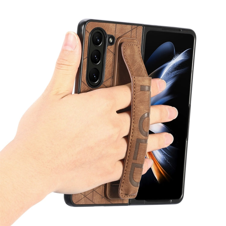 JUNSUNMAY Retro Pattern Leather Skin PC Folding Phone Case with Pen Slot