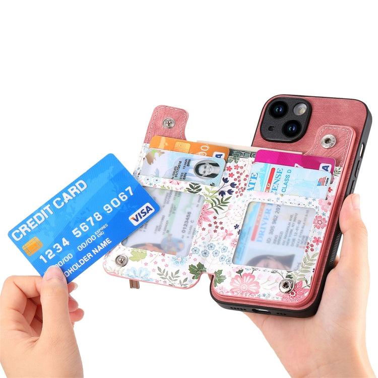 Retro Painted Zipper Wallet Back Phone Case, For iPhone 12