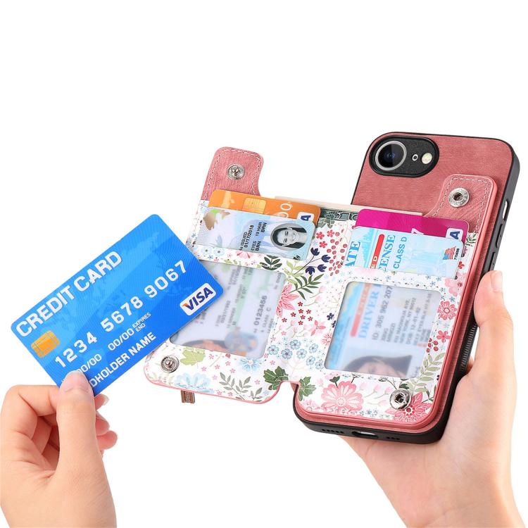 Retro Painted Zipper Wallet Back Phone Case, For iPhone 16e