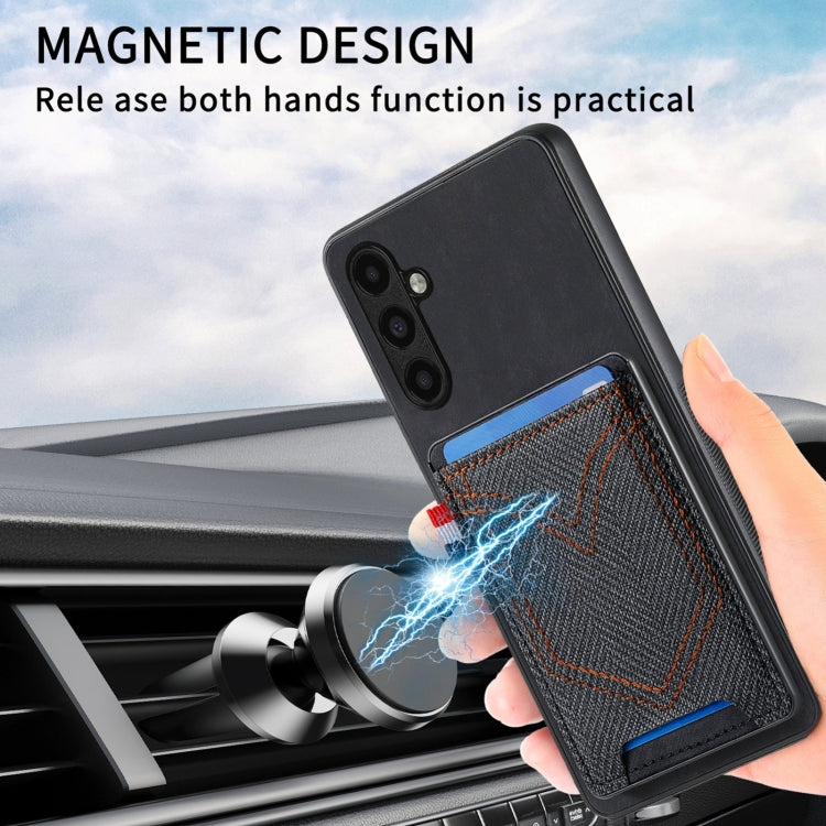 Denim Texture Leather Skin Phone Case with Card Slot, Compatible with Samsung Galaxy S24 Ultra 5G