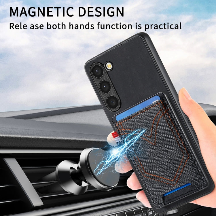 Denim Texture Leather Skin Phone Case with Card Slot, Compatible with Samsung Galaxy S25 5G