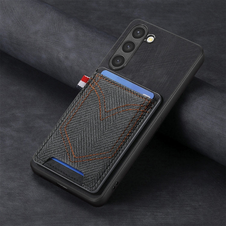 Denim Texture Leather Skin Phone Case with Card Slot, Compatible with Samsung Galaxy S25 5G