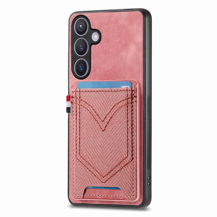 Denim Texture Leather Skin Phone Case with Card Slot, Compatible with Samsung Galaxy S25 5G
