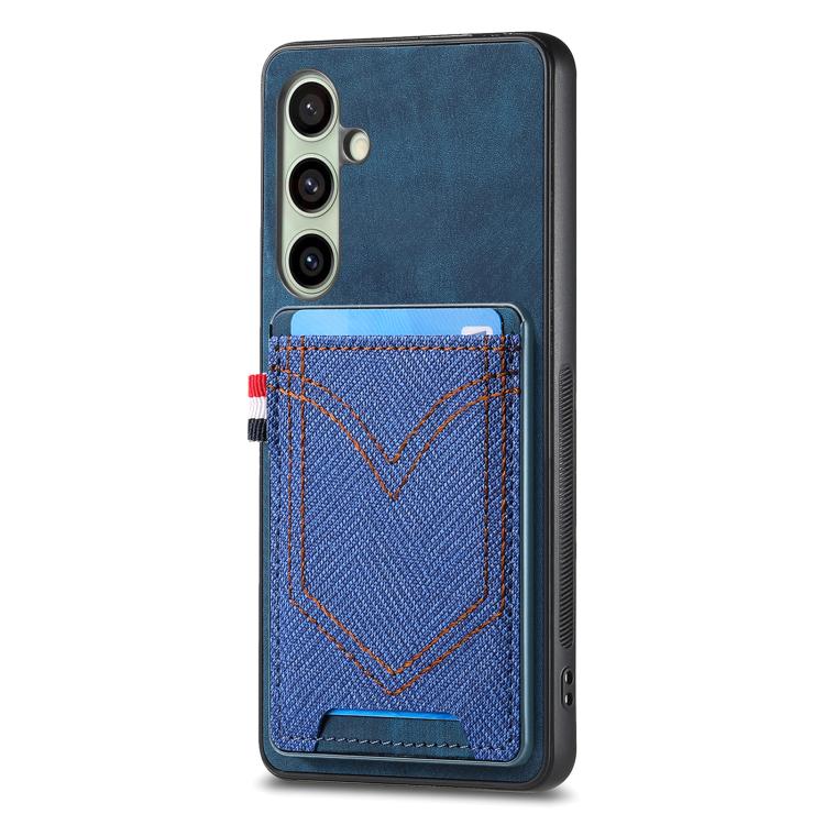 Denim Texture Leather Skin Phone Case with Card Slot, Compatible with Samsung Galaxy A56 5G
