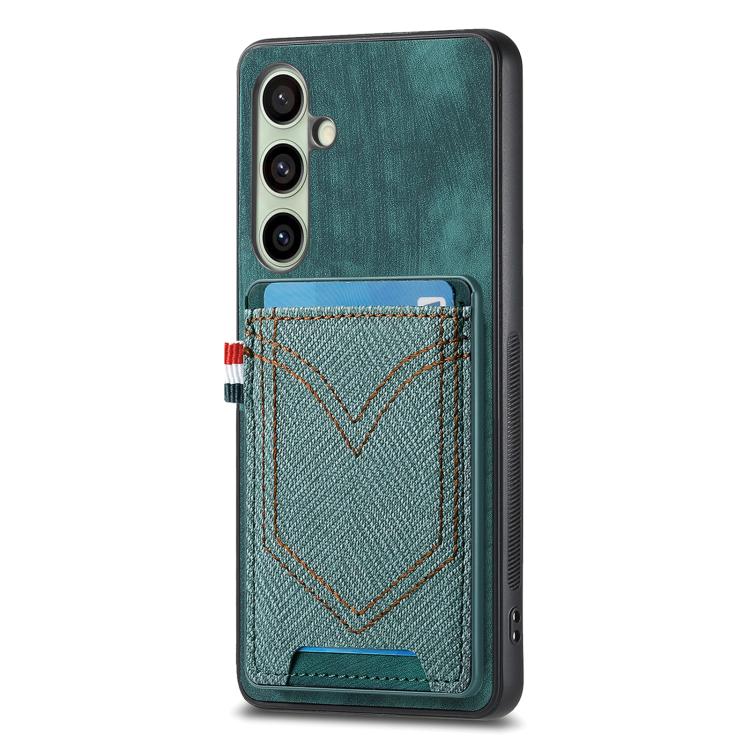 Denim Texture Leather Skin Phone Case with Card Slot, Compatible with Samsung Galaxy A56 5G