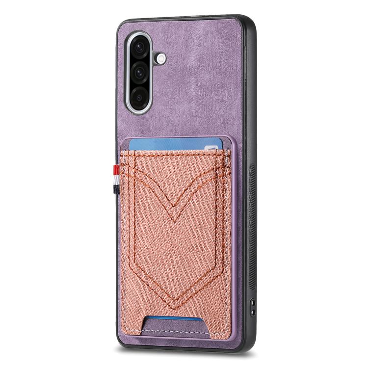 Denim Texture Leather Skin Phone Case with Card Slot, Compatible with Samsung Galaxy A36 5G