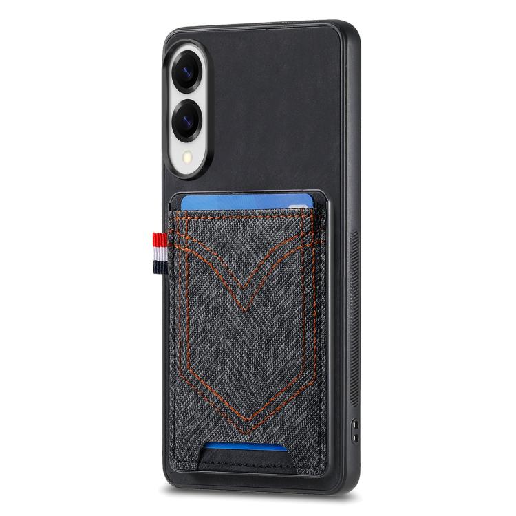 Denim Texture Leather Skin Phone Case with Card Slot, Compatible with Samsung Galaxy S25 Edge 5G