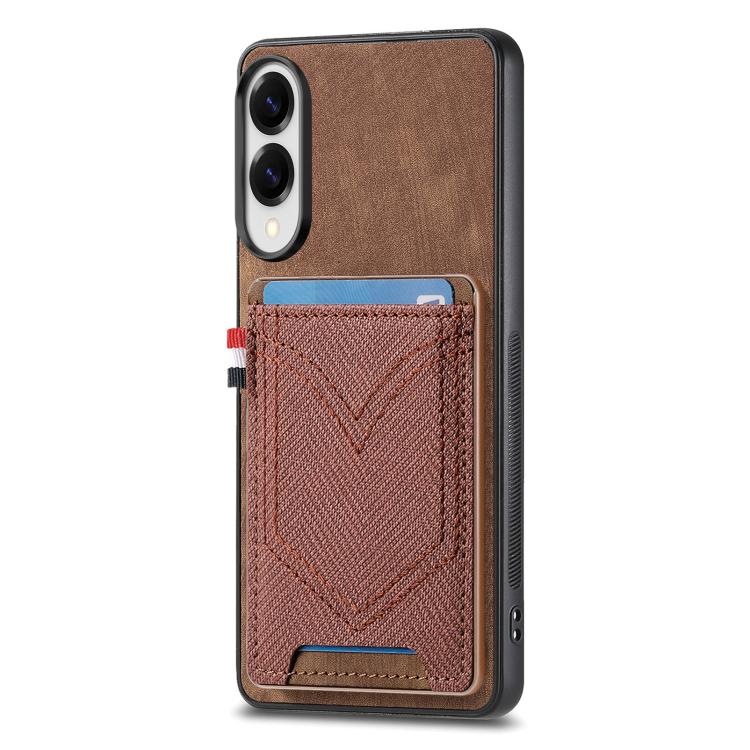 Denim Texture Leather Skin Phone Case with Card Slot, Compatible with Samsung Galaxy S25 Edge 5G