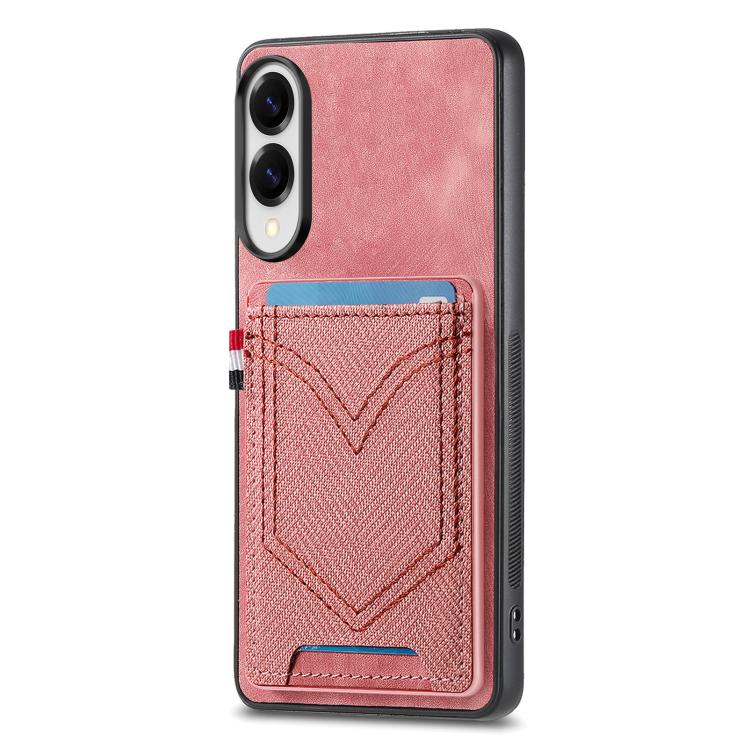 Denim Texture Leather Skin Phone Case with Card Slot, Compatible with Samsung Galaxy S25 Edge 5G