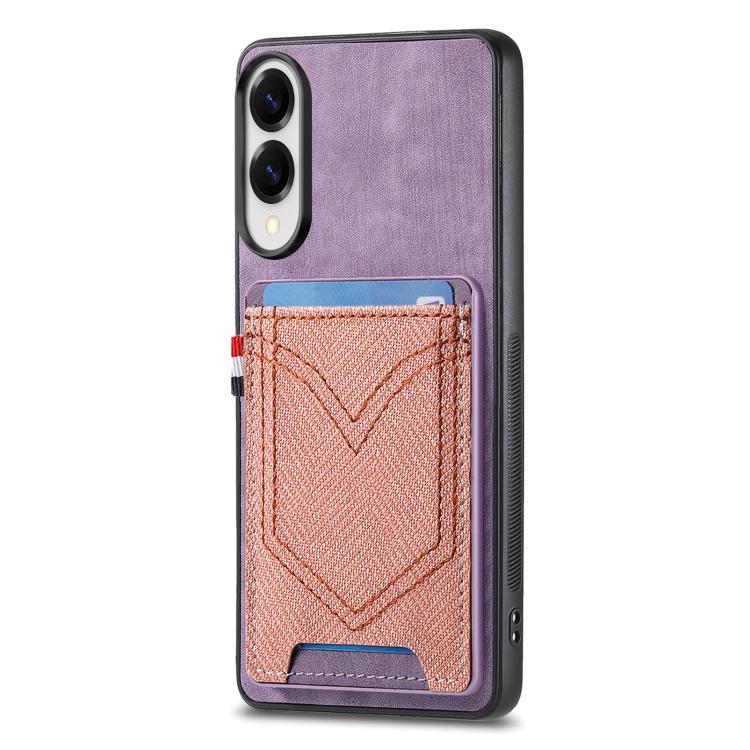 Denim Texture Leather Skin Phone Case with Card Slot, Compatible with Samsung Galaxy S25 Edge 5G
