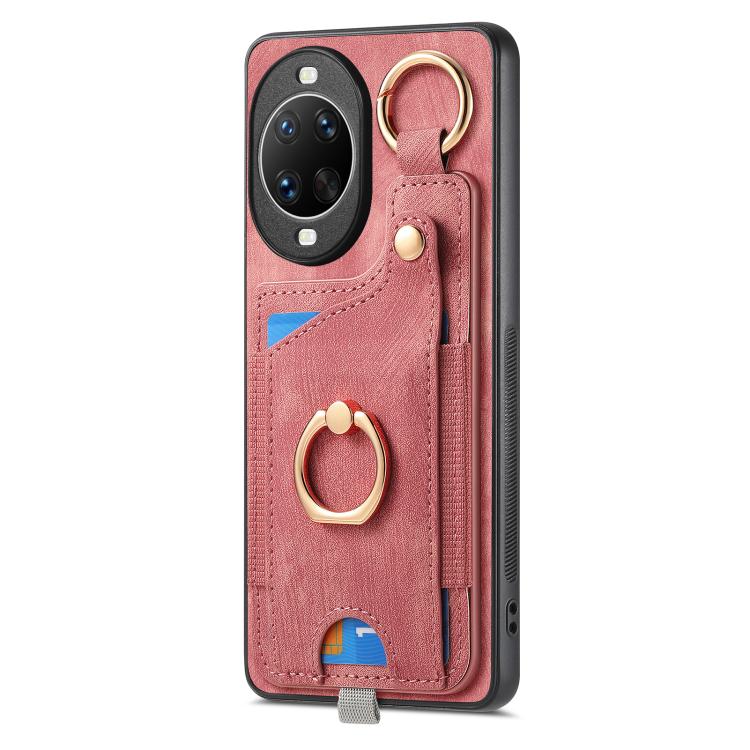 Retro Skin-feel Ring Card Bag Phone Case with Hang Loop, Compatible with Huawei nova 14 Ultra