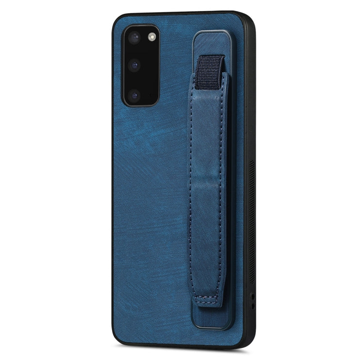 Retro Wristband Holder Leather Back Phone Case, Compatible with Samsung Galaxy S20