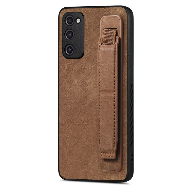 Retro Wristband Holder Leather Back Phone Case, Compatible with Samsung Galaxy S20 FE