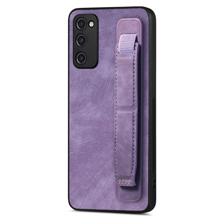Retro Wristband Holder Leather Back Phone Case, Compatible with Samsung Galaxy S20 FE