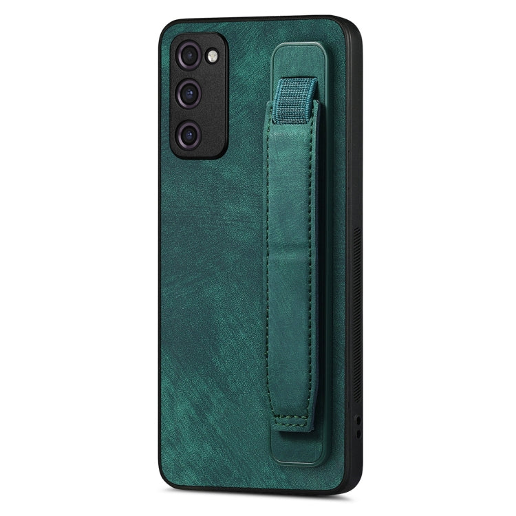 Retro Wristband Holder Leather Back Phone Case, Compatible with Samsung Galaxy S20 FE