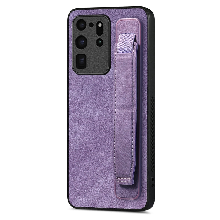 Retro Wristband Holder Leather Back Phone Case, Compatible with Samsung Galaxy S20 Ultra 5G